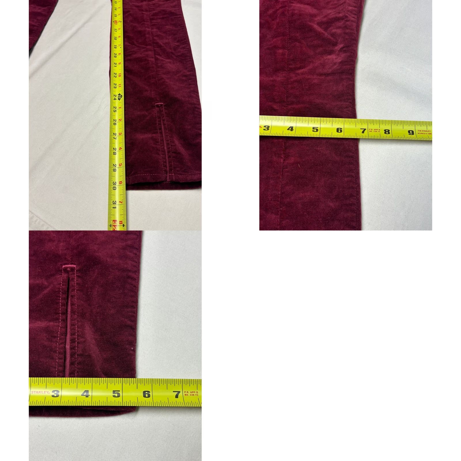 L'AGENCE L'AGENCE Jyothi High Rise Velvet Pants Black Cherry Burgundy Size 29X30 Womens Size 29" - 8 Thumbnail