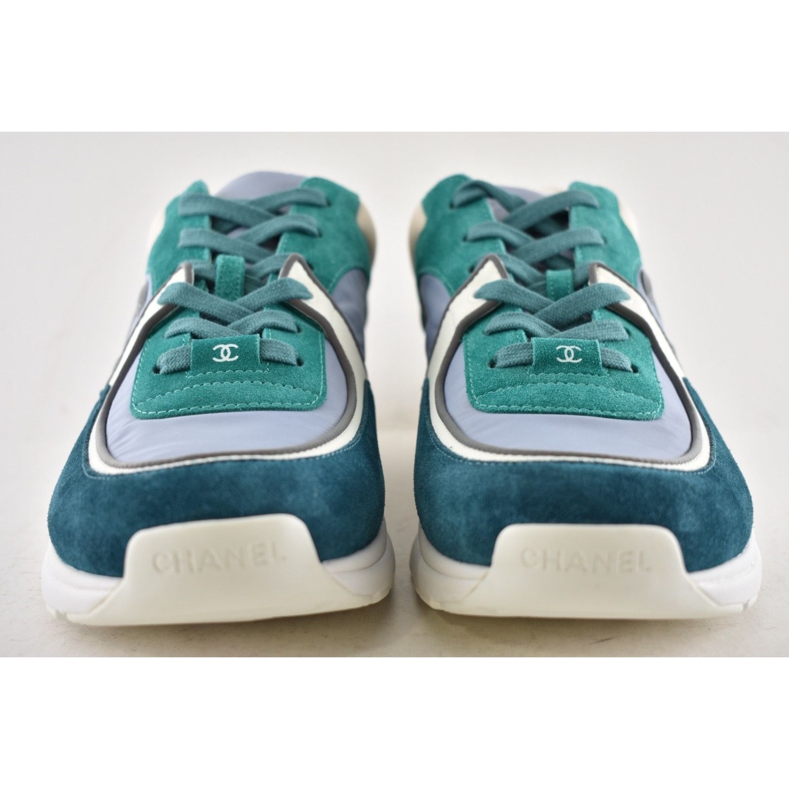 Chanel Chanel 19K Mens Green Grey Teal Blue White CC Logo Size US 11 / EU 44 - 7 Thumbnail