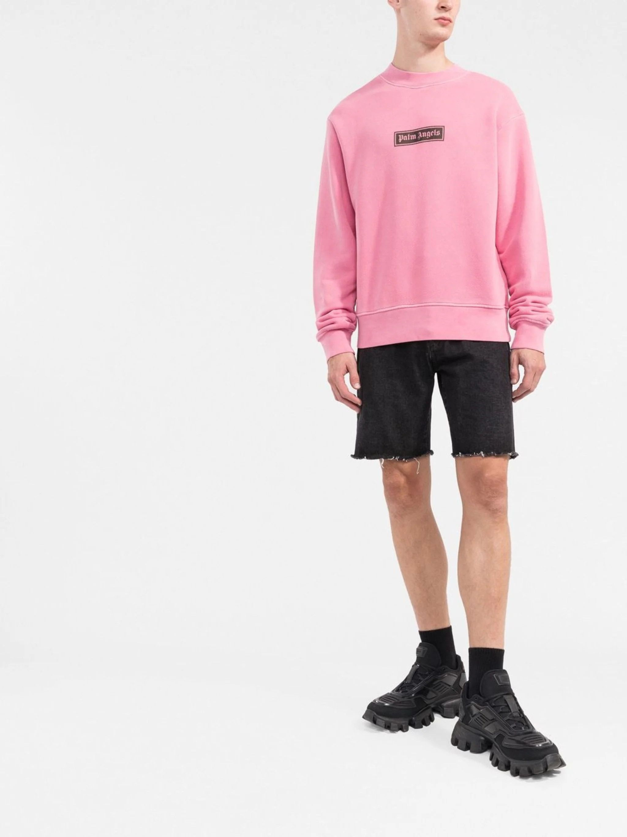 Palm Angels Pink Garment Dye Box Logo Oversized Sweatshirt Size US XL / EU 56 / 4 - 3 Thumbnail