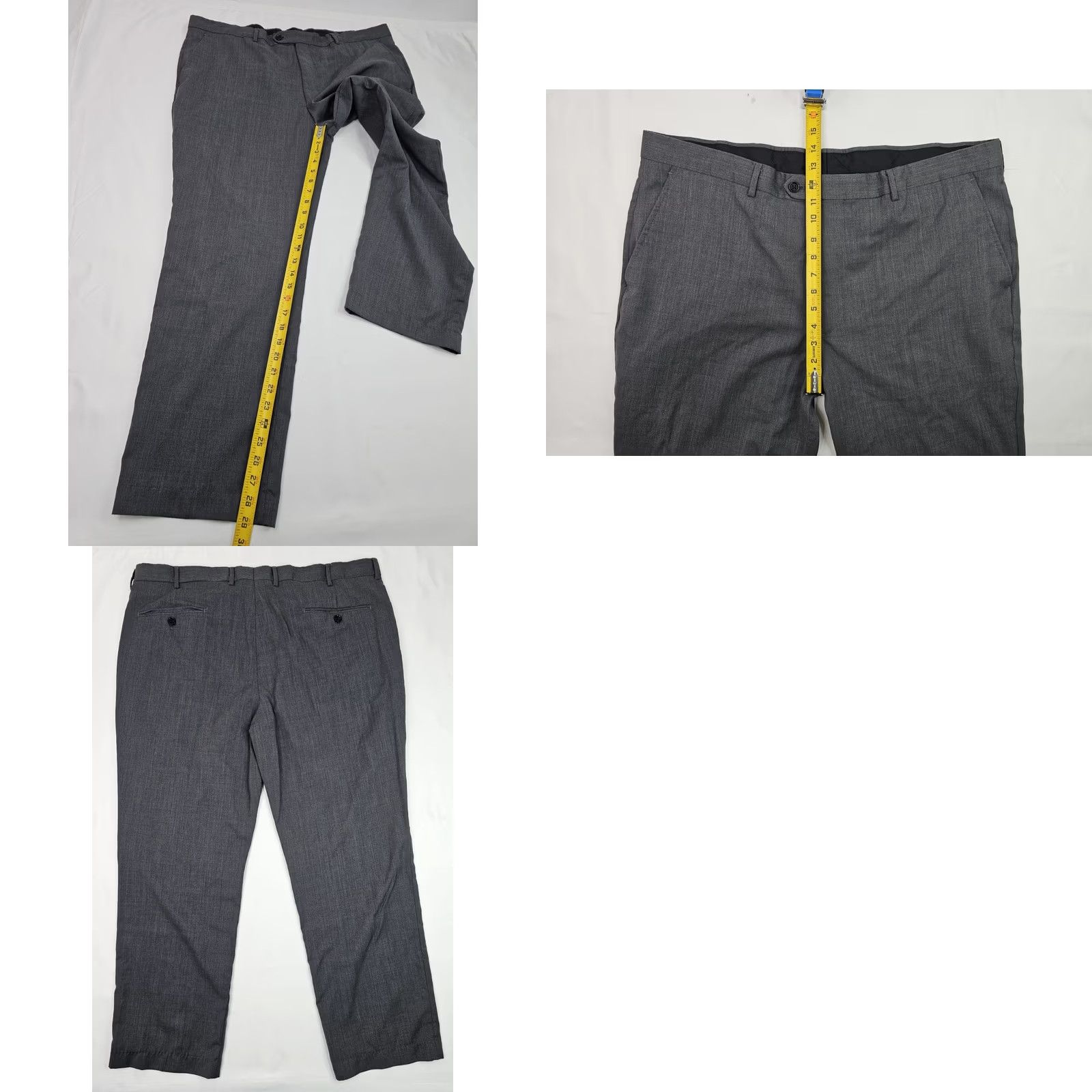 Stafford Stafford Executive 100% Wool Dress Pants Men 40x29 Gray Classic Fit Straight Front Size US 40 / EU 56 - 8 Thumbnail