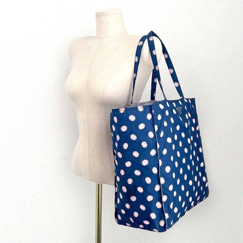 Prada Prada Polka Dot Navy Shoulder Bag Vintage Logo Size ONE SIZE - 2 Thumbnail