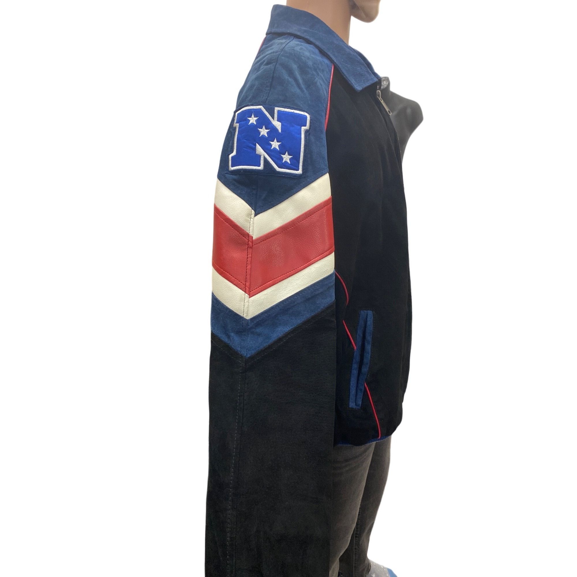 NFL Men’s leather NFL Bomber jacket Blue black size XL/XG SKU 90 Size US XL / EU 56 / 4 - 9 Thumbnail