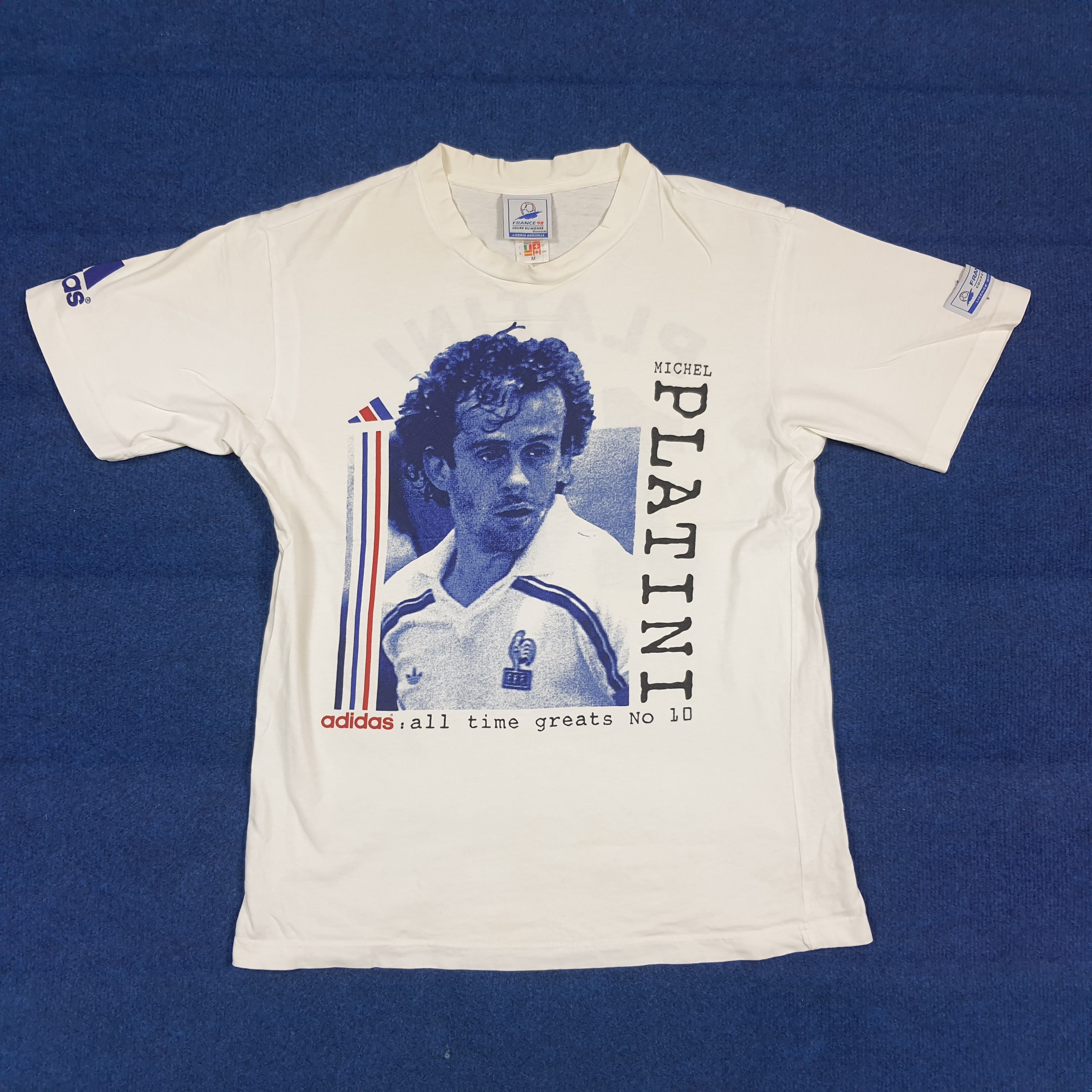 Adidas Vintage 90s Adidas Michel Platini France Tshirt C294N19 Size US M / EU 48-50 / 2 - 1 Thumbnail
