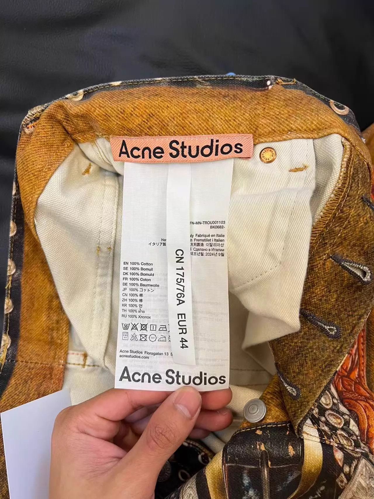 Acne Studios Acne SS25 2006M 3D curved men's orange embroidered jeans 44 Size US 28 / EU 44 - 3 Thumbnail