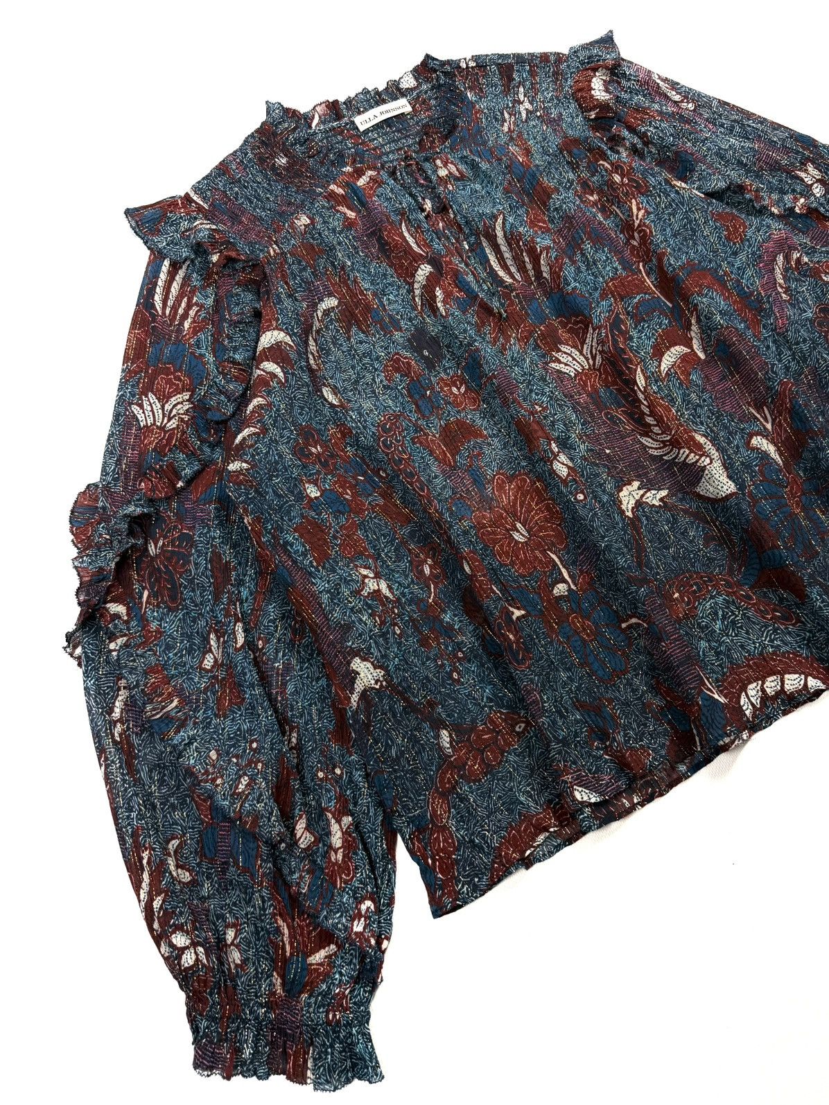 Ulla Johnson Ulla Johnson Lara Silk Floral Sheer Blouse Designer Japan Size M / US 6-8 / IT 42-44 - 12 Thumbnail