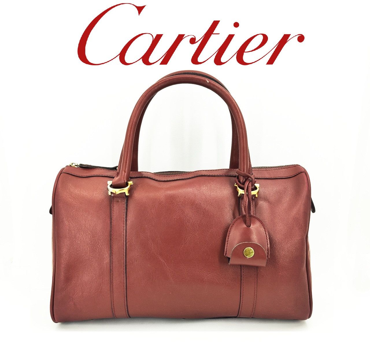 Cartier original CARTIER Bordeaux Leather Boston 33 Bag Size ONE SIZE - 1 Thumbnail