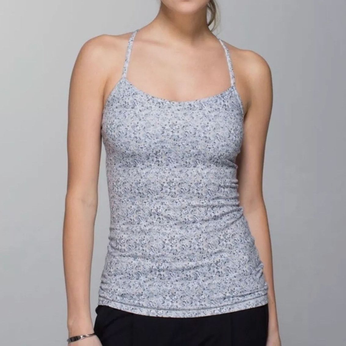 Lululemon Lululemon Gray Speckled Power Y Tank Size 4 Size S / US 4 / IT 40 - 7 Thumbnail