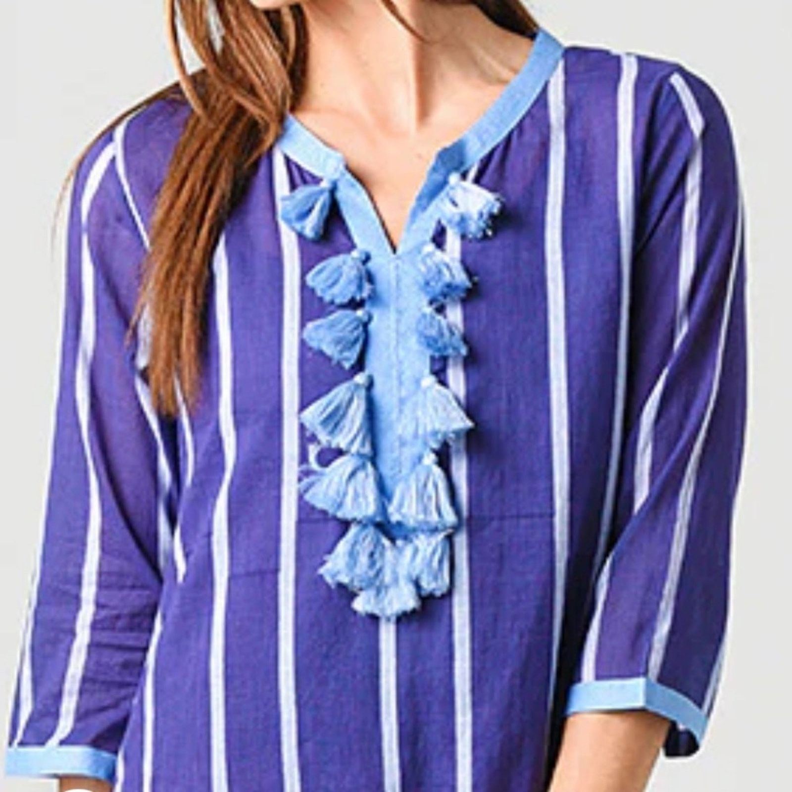 Oliphant NEW $285 OLIPHANT Women's Zedi Tassel Kaftan Small NWT Size S / US 4 / IT 40 - 4 Thumbnail
