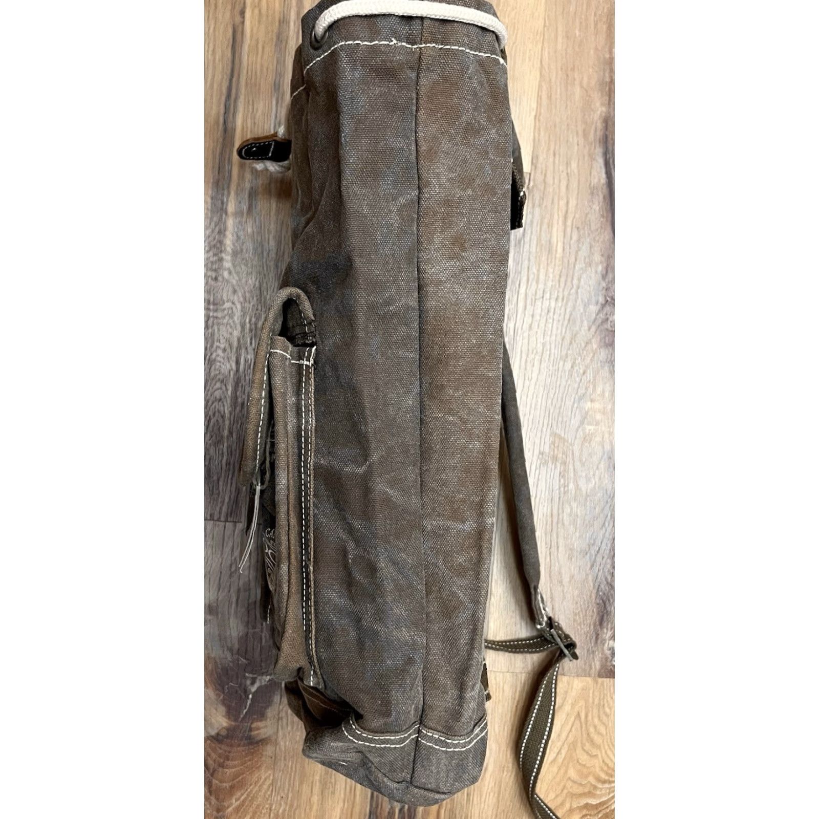 Vintage VINTAGE OGIO Canvas Ruck Sack Backpack Unisex Adults Brown 17x12x7 Distressed College Grunge Travel Pockets Adjustable Strap 2 Available Size ONE SIZE - 5 Thumbnail