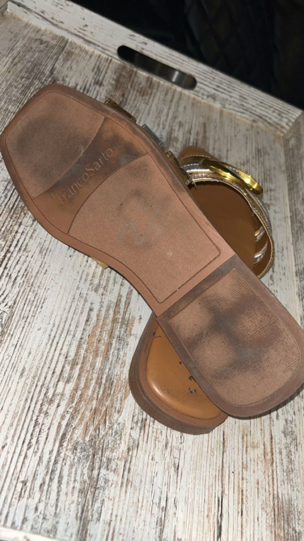 Franco Sarto Women's Franco Sarto Gold Silver Milada Flat Sandals Size 10 Size US 10 / IT 40 - 5 Thumbnail