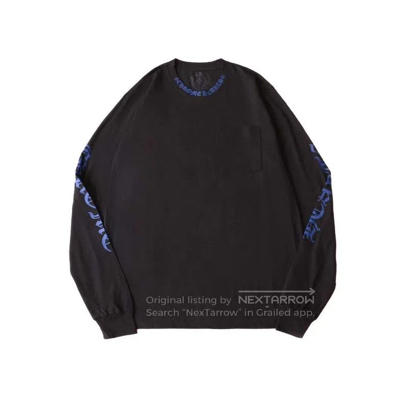 Chrome Hearts CHROME HEARTS Size M Black and blue neckline logo long slee Size US M / EU 48-50 / 2 - 1 Thumbnail
