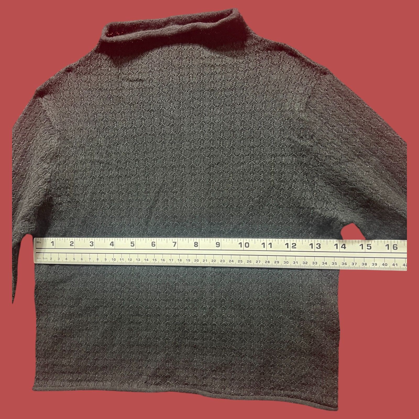 Other Wild Fable - Women's Mock Turtleneck Pointelle Pullover Swea Size XS / US 0-2 / IT 36-38 - 5 Thumbnail