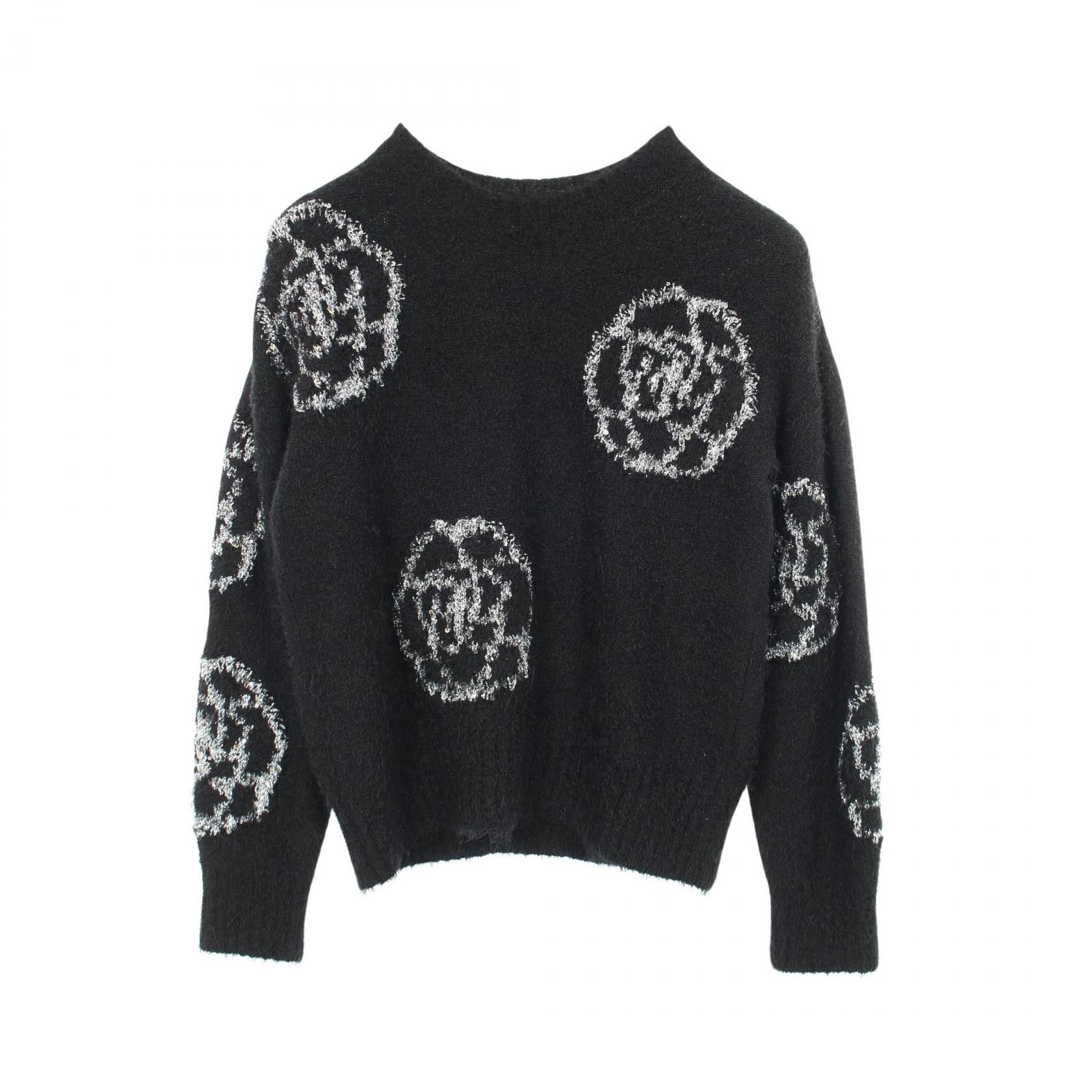 Chanel Chanel CHANEL Camellia Silk Cashmere Wool Knit Top Textile Tops DUTY FREE for USA Size ONE SIZE - 1 Thumbnail