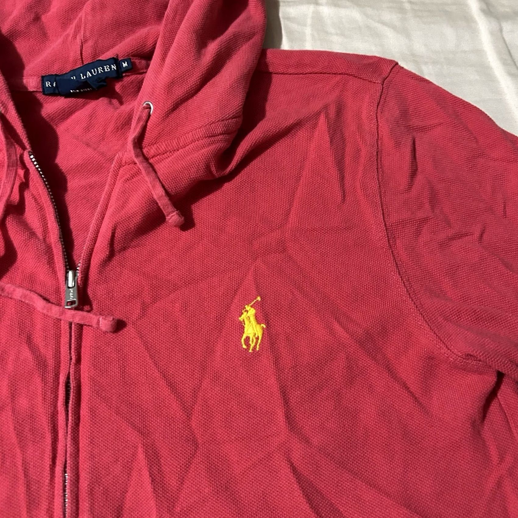 Ralph Lauren VINTAGE Ralph Lauren Pink Full Zip Hoodie Women M Medium Thin Y2K Activewear Size M / US 6-8 / IT 42-44 - 2 Thumbnail