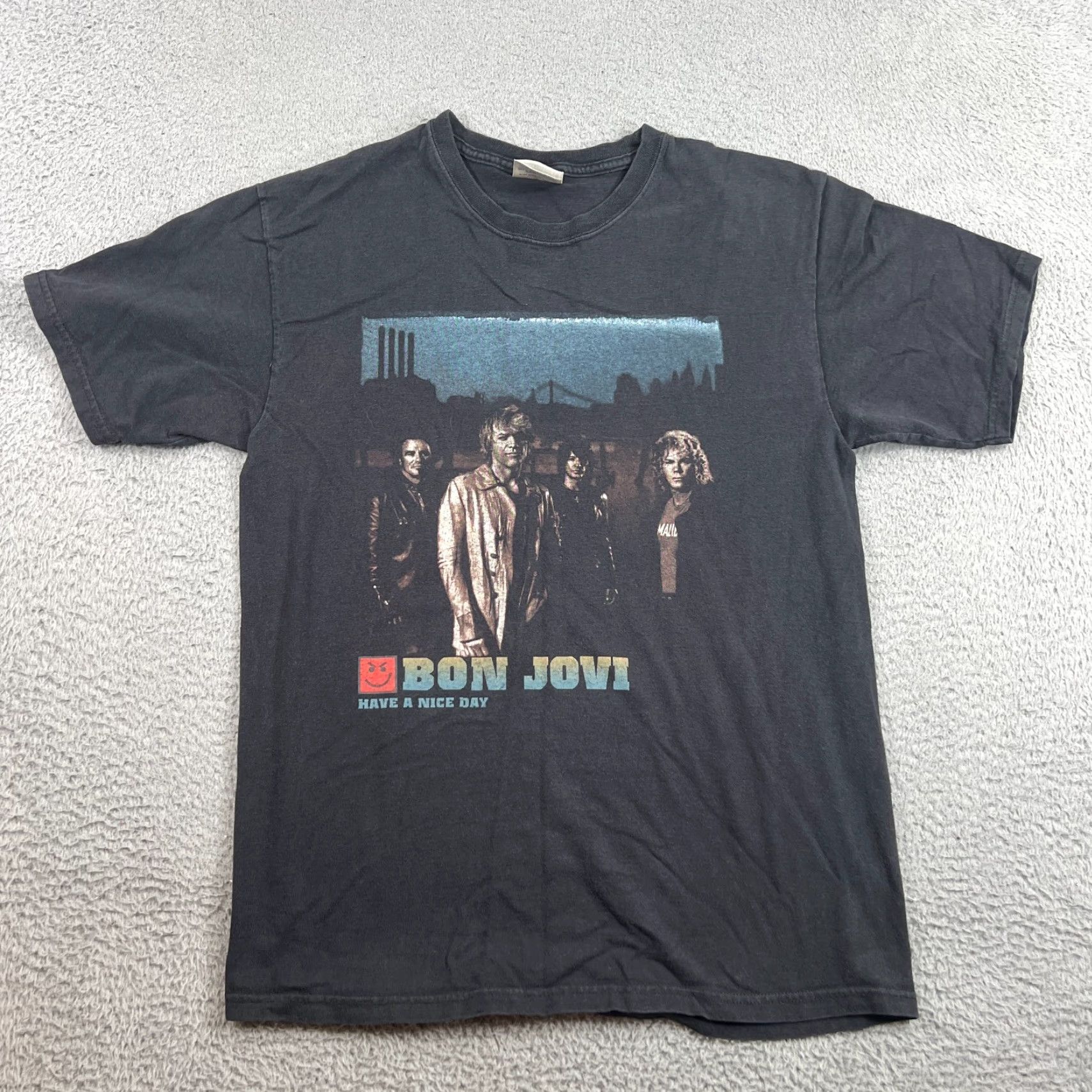 Hanes VINTAGE Bon Jovi Have A Nice Day Tour Concert T-Shirt M Black Short Sleeve Mens Size US M / EU 48-50 / 2 - 2 Thumbnail