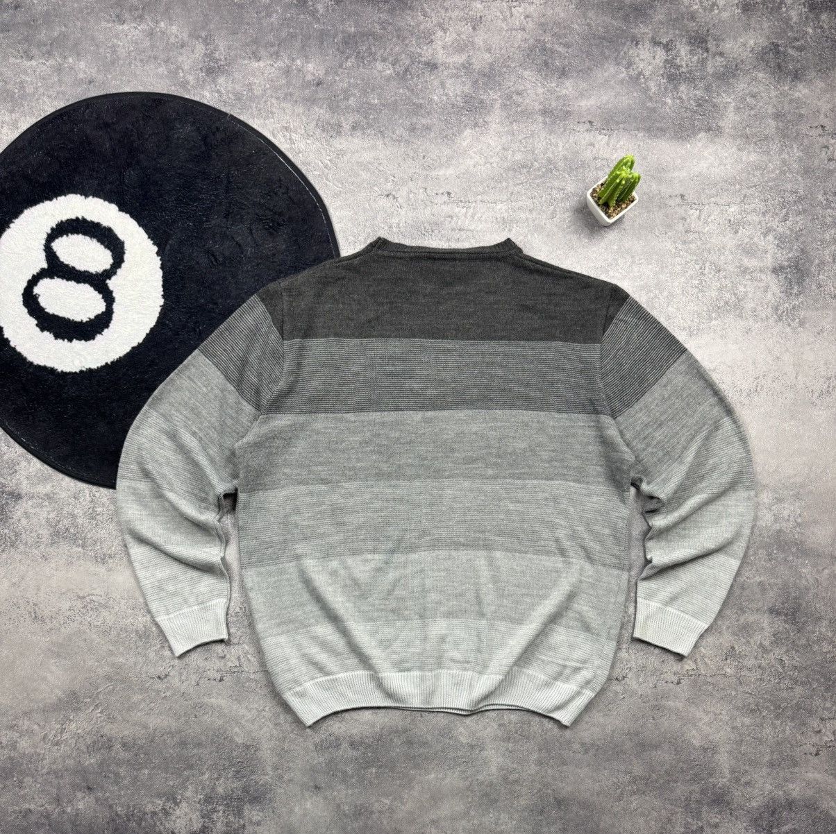 Comme des Garcons SHIRT Comme des Garçons SHIRT Gradient Striped Sweater Grey Sz L Size US L / EU 52-54 / 3 - 7 Thumbnail