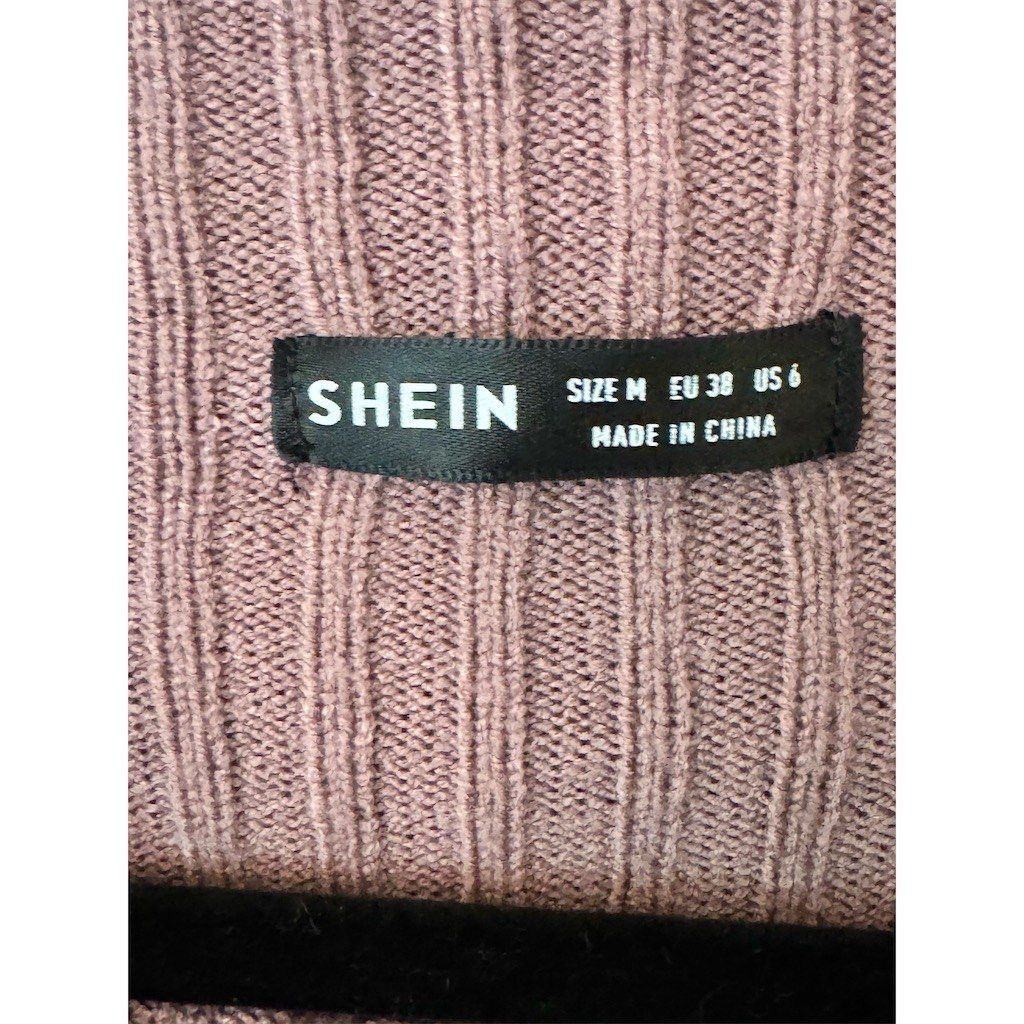 Shein SHEIN Sweater Womens Size M Taupe Brown Ribbed Cropped Mock Size M / US 6-8 / IT 42-44 - 3 Thumbnail