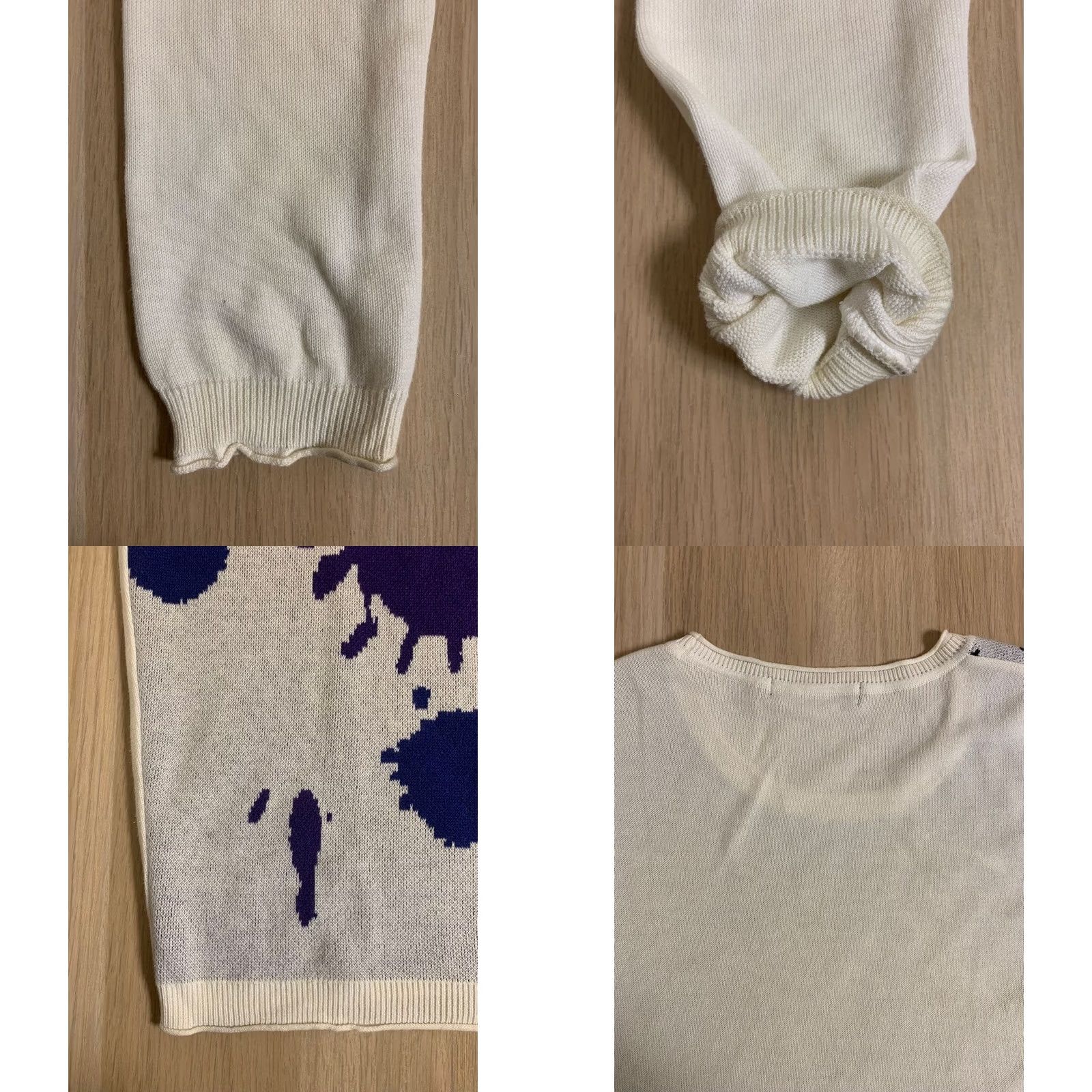 Issey Miyake ISSEY MIYAKE KNIT SIZE M WHITE COTTON USED MEN 2011AW INK SPLATTER MATERIAL Size US L / EU 52-54 / 3 - 8 Thumbnail