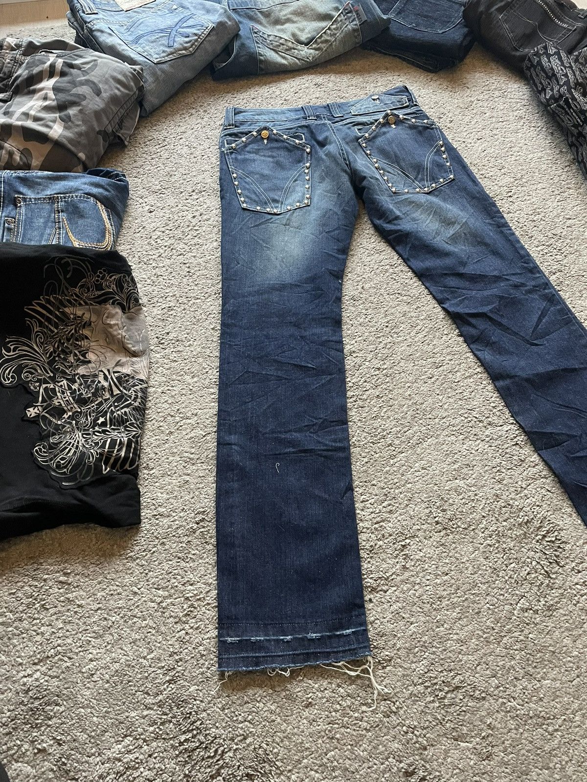 Other Made in italy jeans with studs avant garde denim Size 33" - 5 Thumbnail