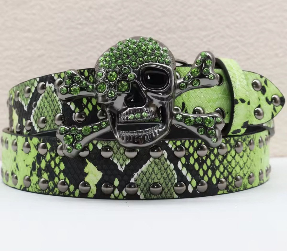 Other 105 cmRhinestone Skull Halloween Belt Size ONE SIZE - 3 Thumbnail