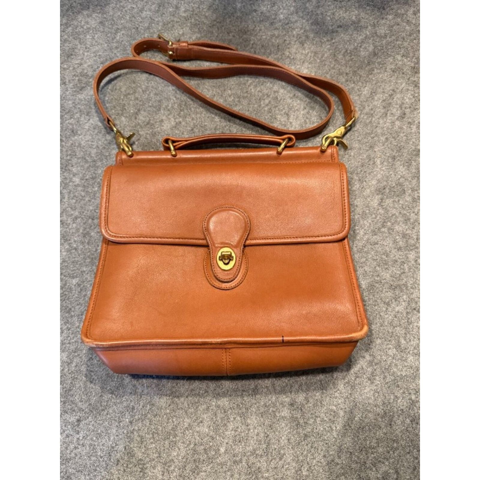 Coach Vintage Coach British Tan Leather Crossbody Messenger Bag Size ONE SIZE - 3 Thumbnail