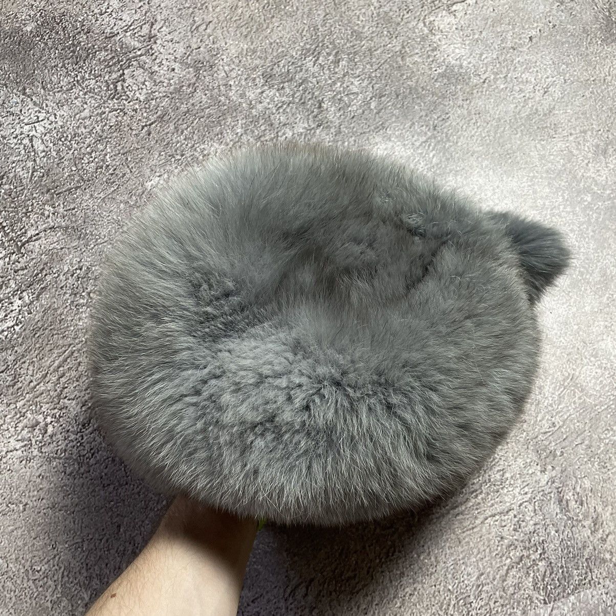 Vintage Vintage 90s Mohair Faux Fur Beanie Grey Goth Alt Faded OS Size ONE SIZE - 2 Thumbnail
