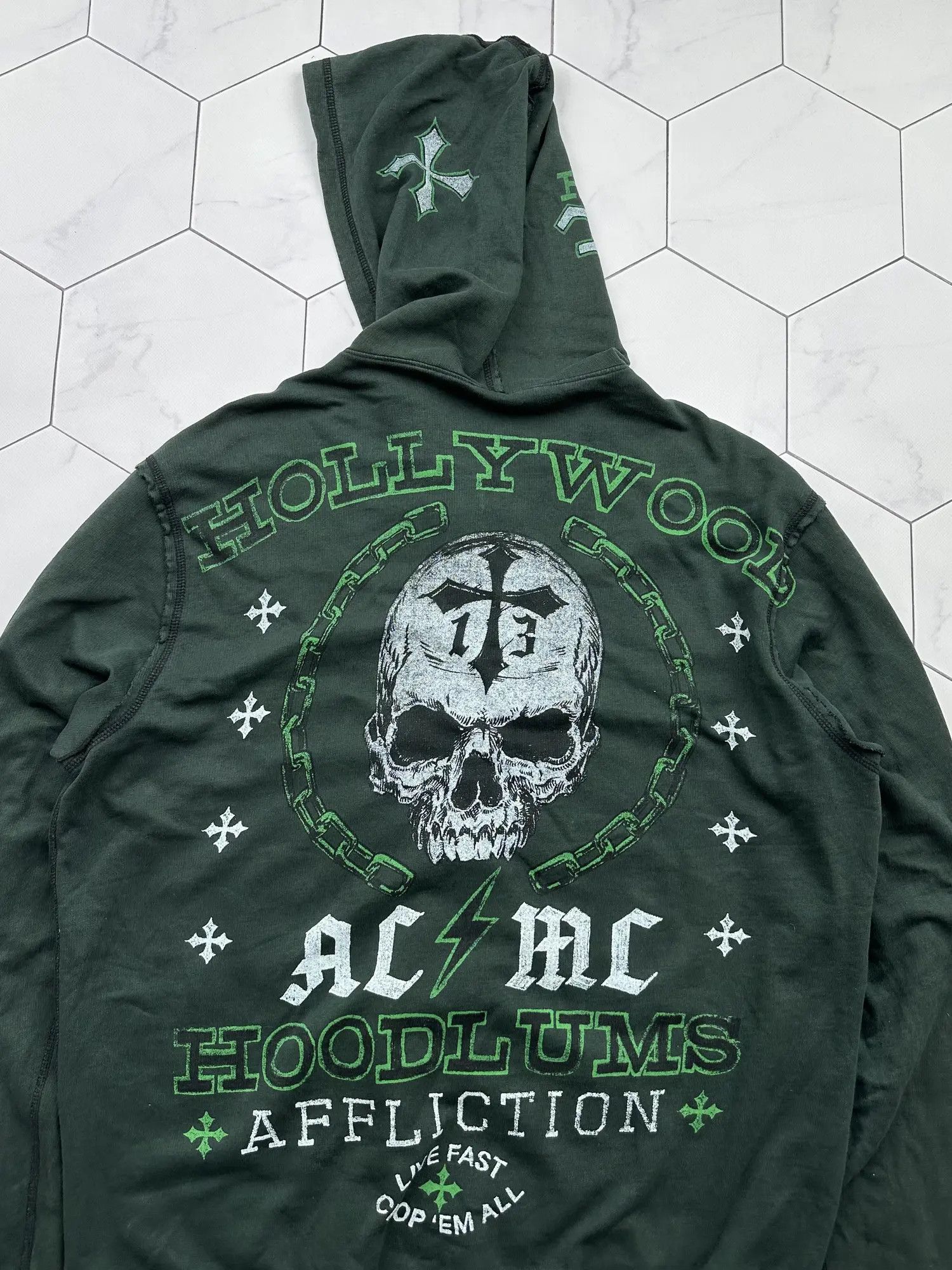 Affliction Affliction 2in1 Vintage Hoodie (B11) Size US XXL / EU 58 / 5 - 10 Thumbnail