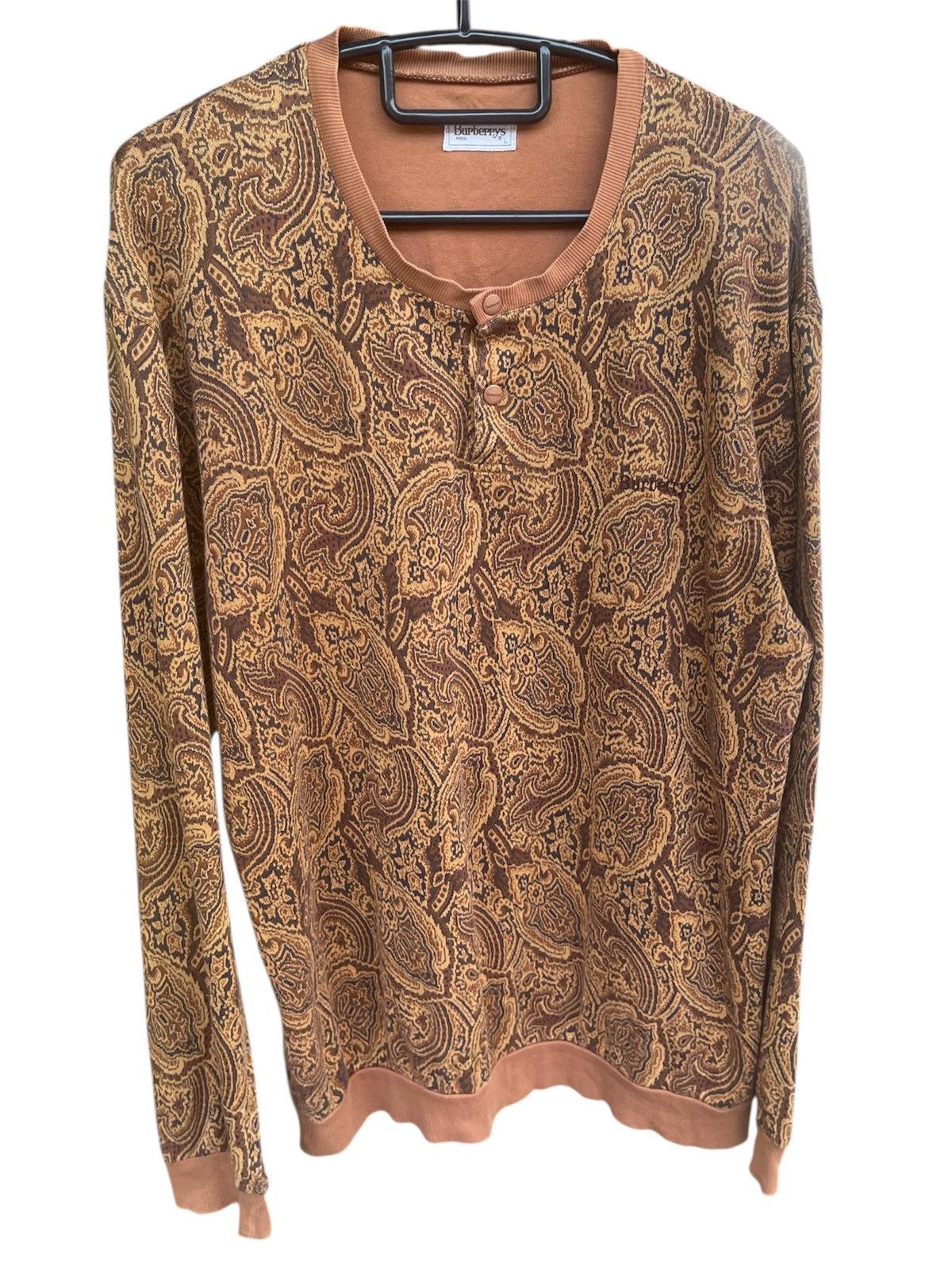 Burberry Vintage 90s Burberrys Art Motive Paisley Sweatshirt Size US L / EU 52-54 / 3 - 1 Thumbnail