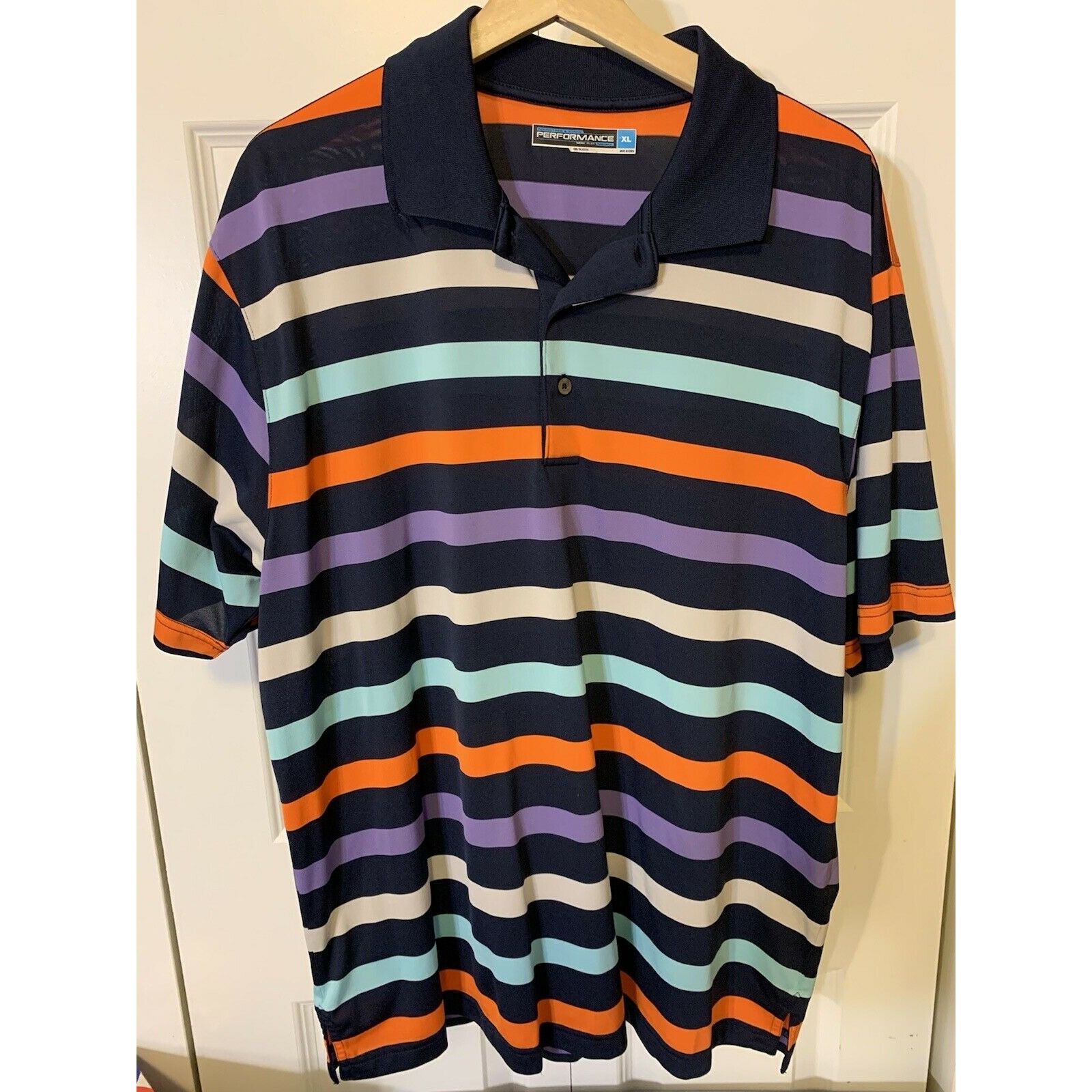 Roundtree & Yorke Roundtree & Yorke Performance polo Men’s Sz XL Striped Multi Size US XL / EU 56 / 4 - 4 Thumbnail