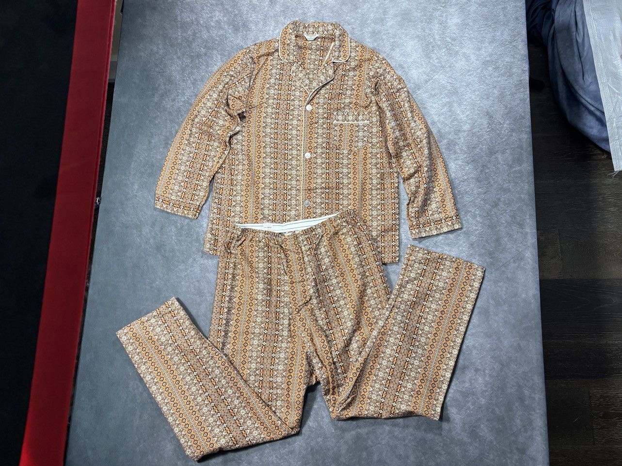 Vintage True Vintage Pajama Set 60s 1970s Matching 2pc Sleep Suit Size US 32 / EU 48 - 16 Thumbnail