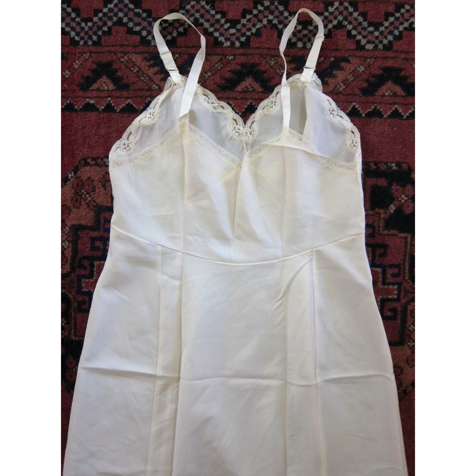 CO VINTAGE B Altman Co Pink Spaghetti Strap Long Slip Nightgown L Size ONE SIZE - 5 Thumbnail
