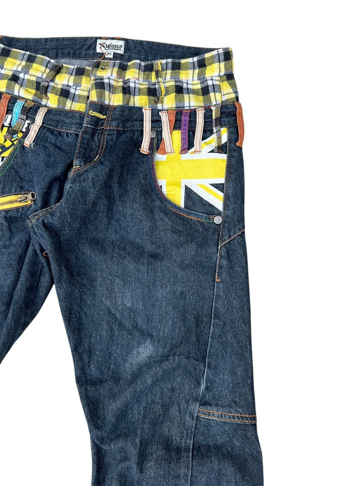 Vintage Double Waist Nylaus Clothing Japan Twisted Leg Denim Jeans Size US 31 - 8 Thumbnail