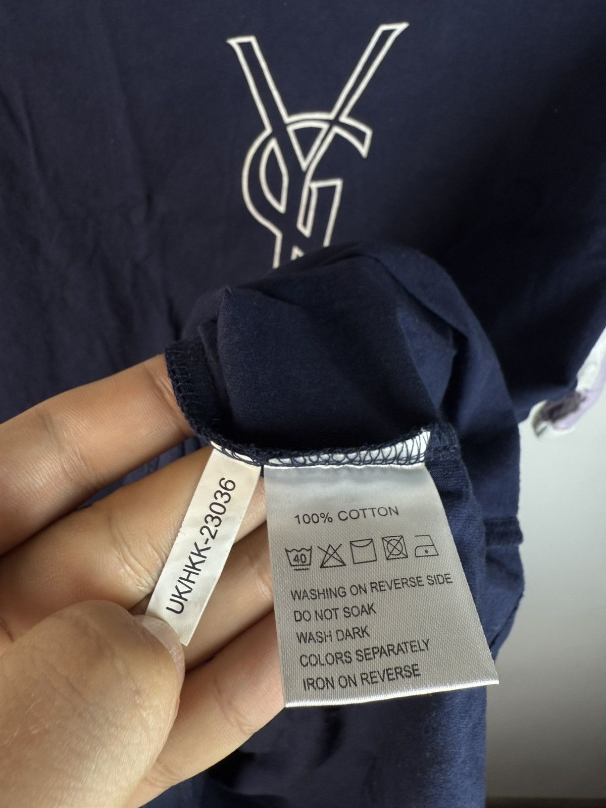 Yves Saint Laurent Blue YSL T-shirt Big Logo YSL Shirt Size US M / EU 48-50 / 2 - 5 Thumbnail