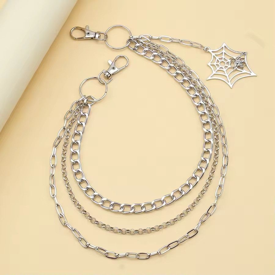 Jewelry Spider Web Chain Wallet Chain, Gothic Punk Accessory Size ONE SIZE - 2 Thumbnail