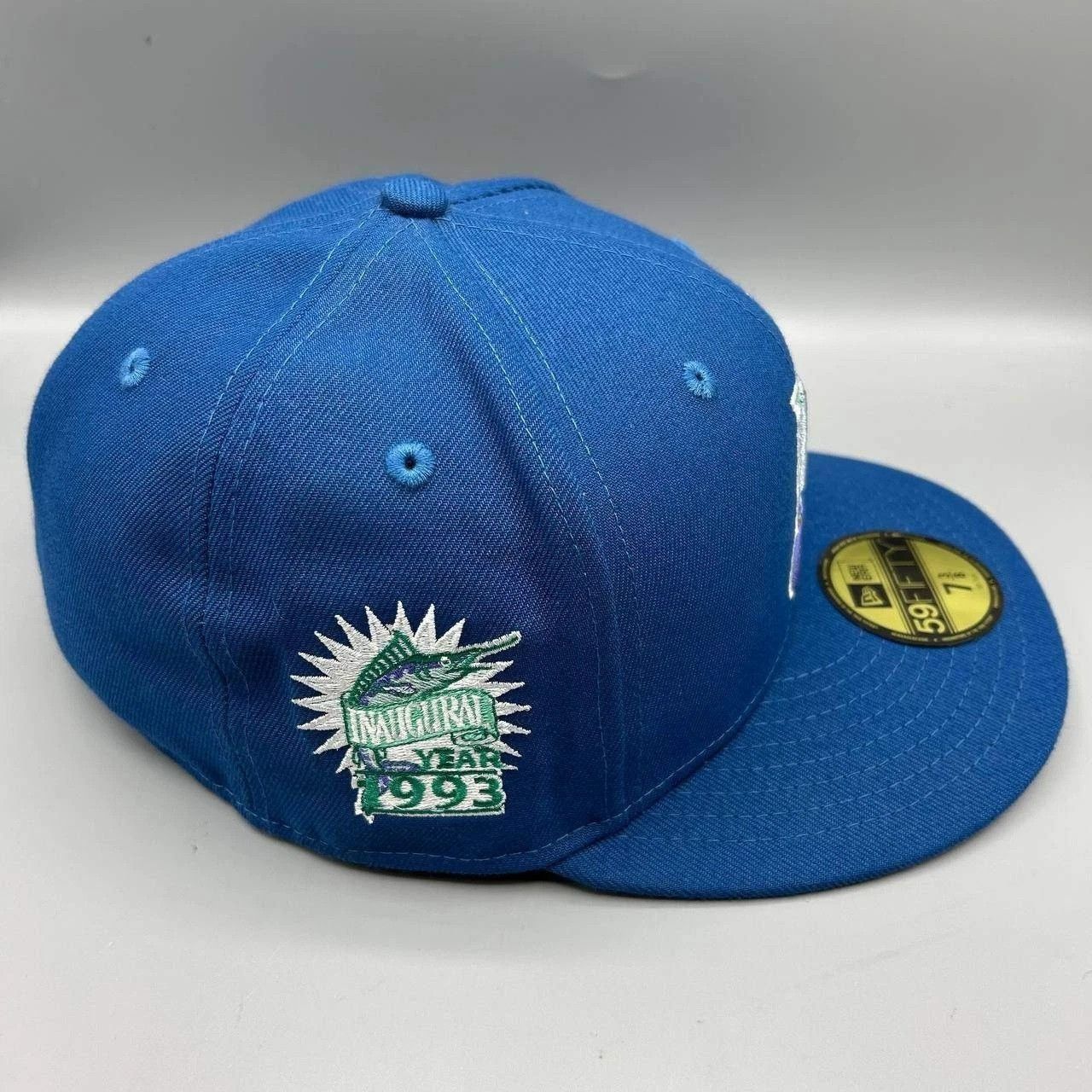 New Era Florida Marlins Hat Men 7 3/8 Blue Purple MLB Fitted Cap Size ONE SIZE - 7 Thumbnail