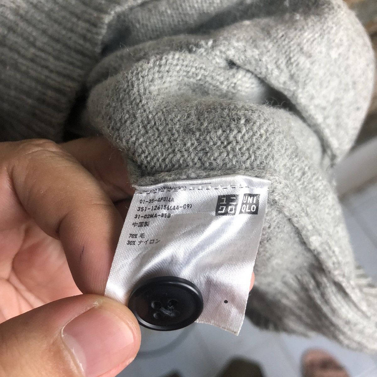 Aran Isles Knitwear × Uniqlo DL Uniqlo japan vintage Gray Cardigan Knitwear #C592 Size US M / EU 48-50 / 2 - 11 Thumbnail
