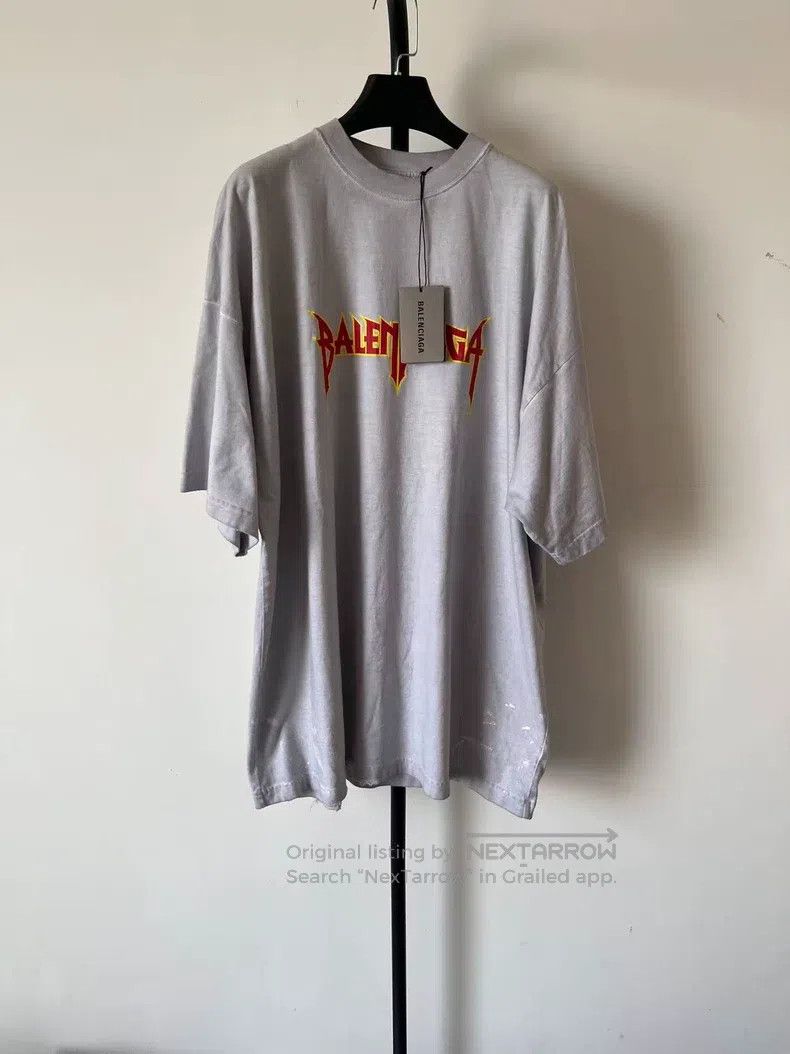 Balenciaga Balenciaga Lightning Letter Pattern Printed Round Neck Sho Size US L / EU 52-54 / 3 - 1 Thumbnail