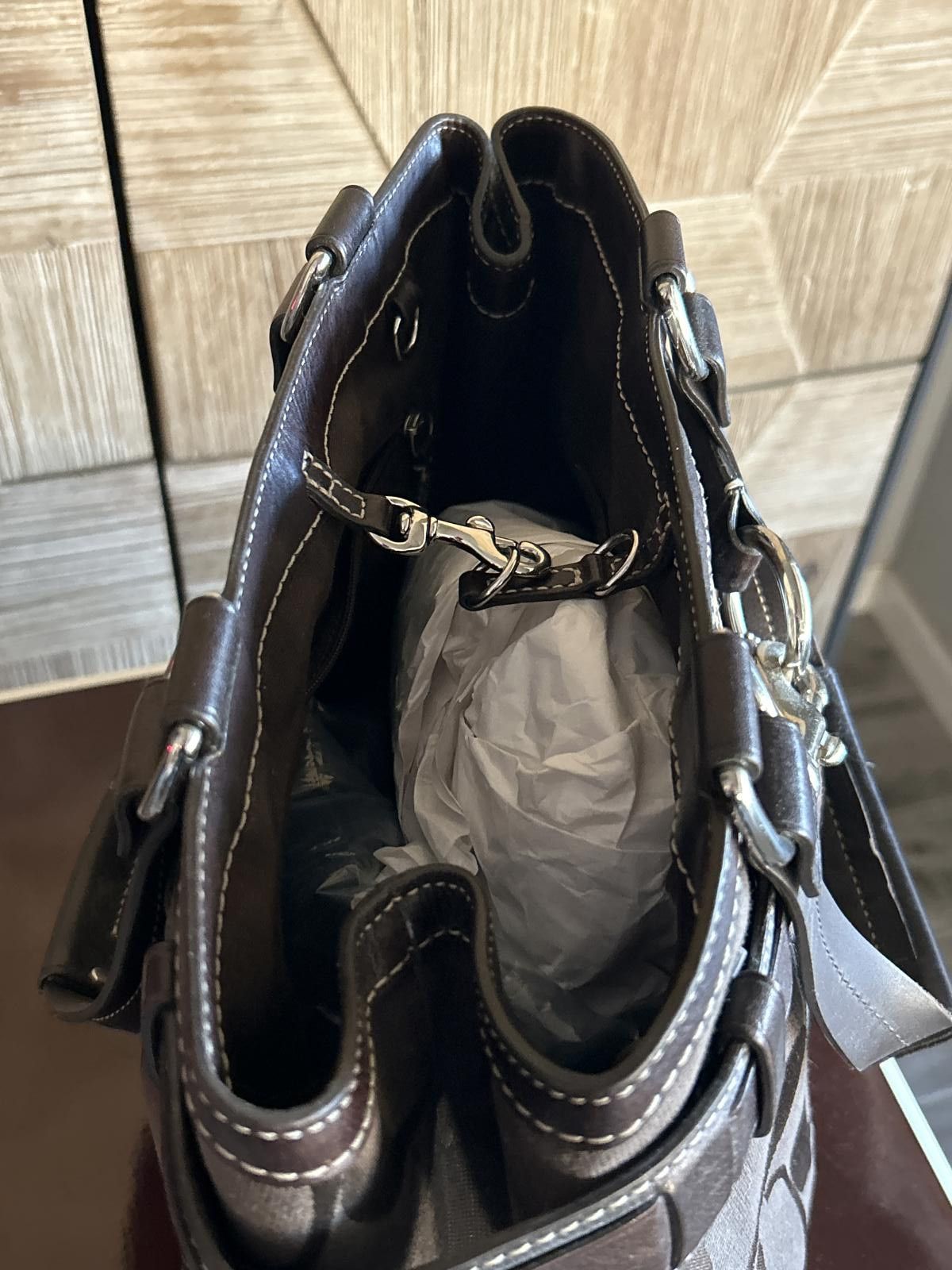 Coach Coach Hamptons Signature Canvas Leather Carryall Purse Size ONE SIZE - 6 Thumbnail