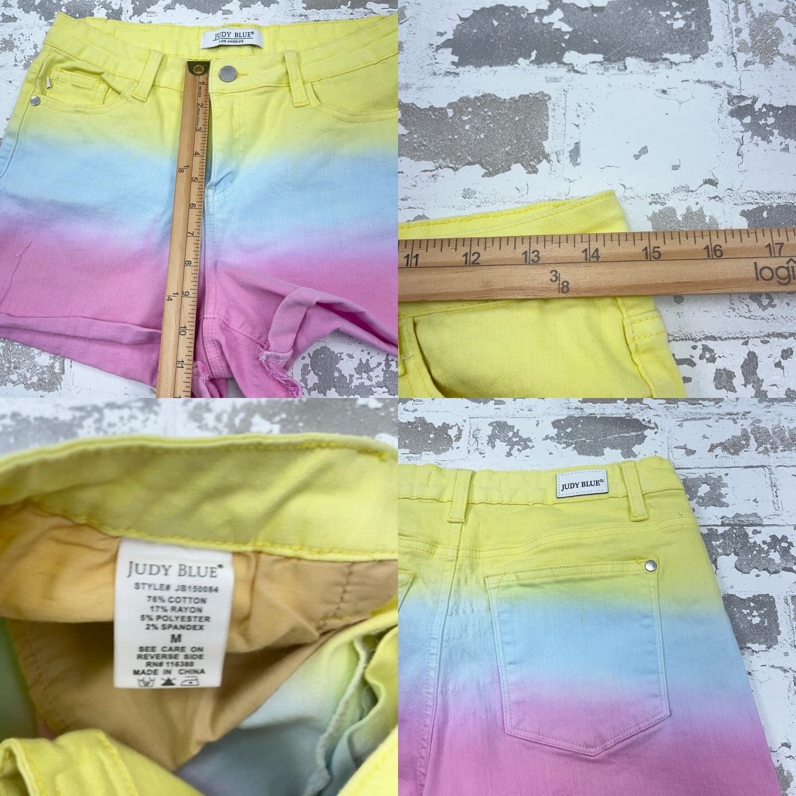Vintage Judy Blue Shorts Women Medium Cut Off Jorts Yellow Pink Blue Ladies 29" Waist Size 32" / US 10 / IT 46 - 8 Thumbnail