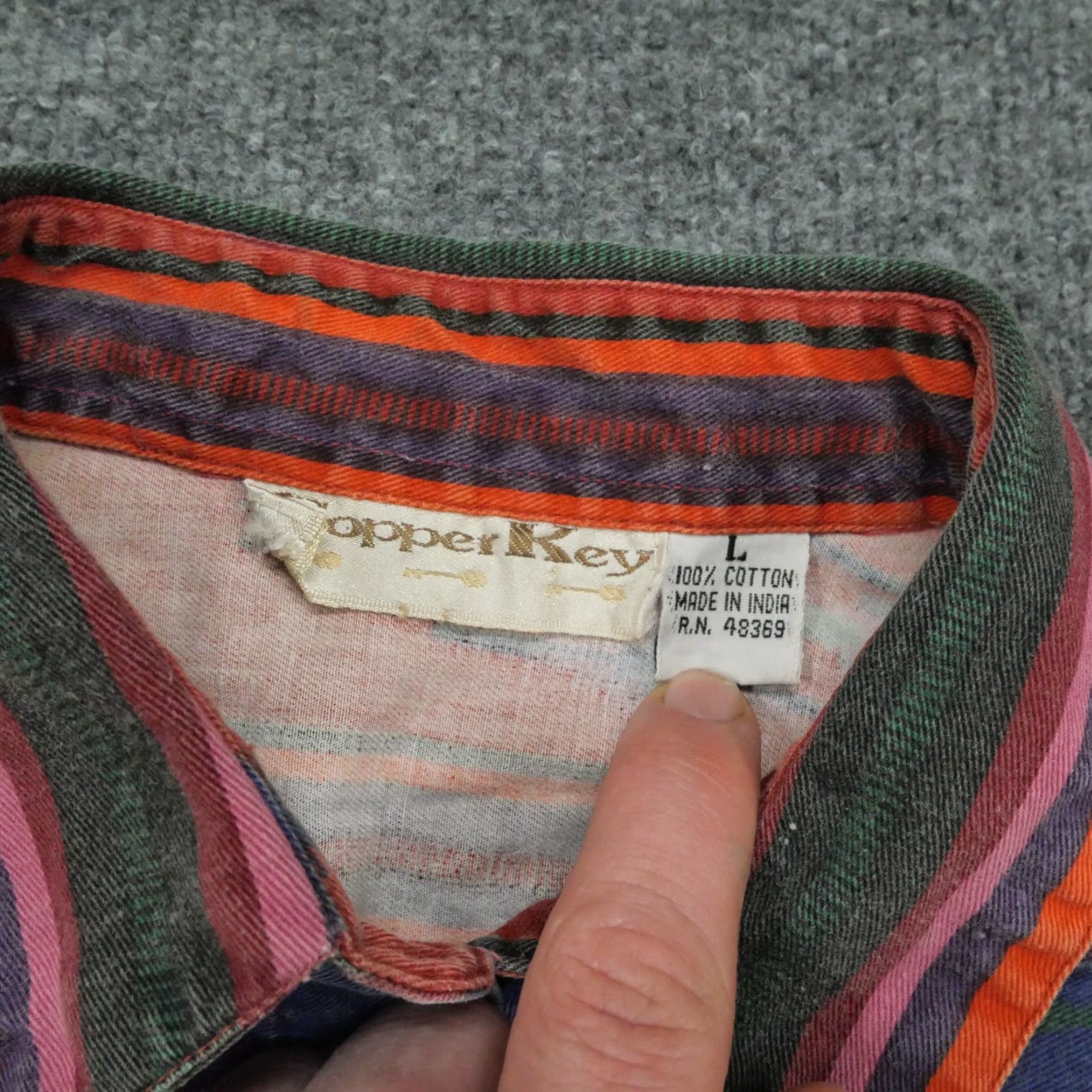 Vintage VINTAGE Copper Key Shirt Womens L Orange Blue Aztec Western Button Up Canvas Size L / US 10 / IT 46 - 6 Thumbnail