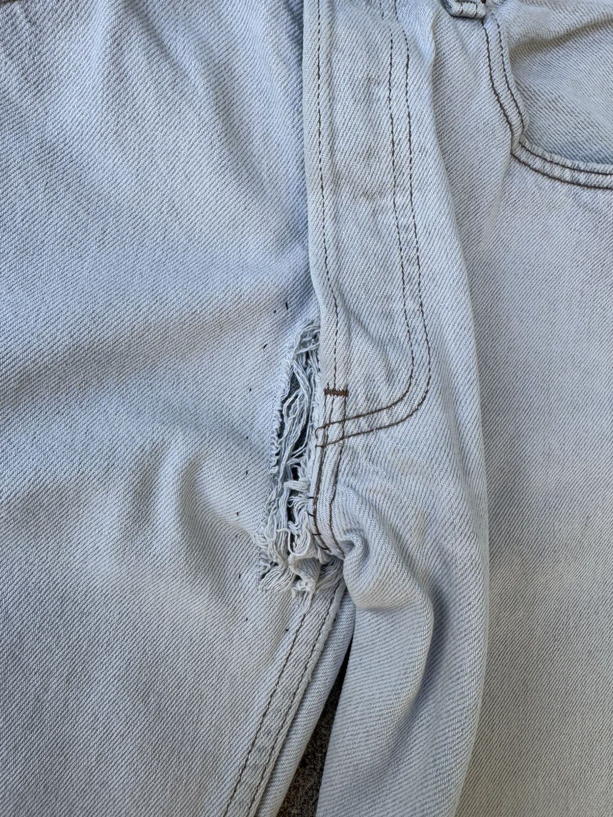 Levi's × Vintage Vtg 90’s Levi’s 501xx Buttonfly Straight Cream Jeans 29x29 Size US 29 - 5 Thumbnail