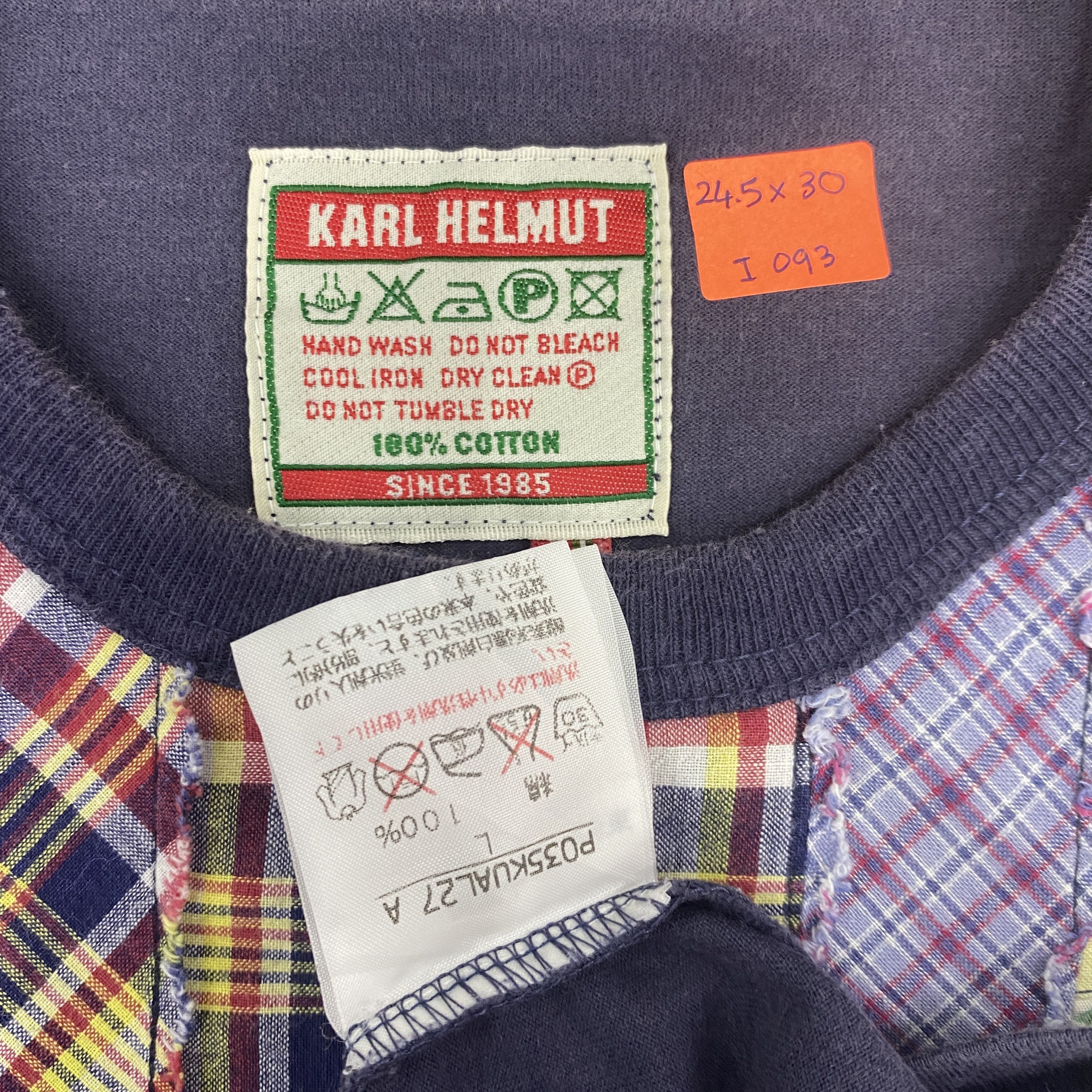 Karl Helmut Vintage Karl Helmut Trimmed Patchwork Cotton T Shirt - I093 Size US XL / EU 56 / 4 - 4 Thumbnail