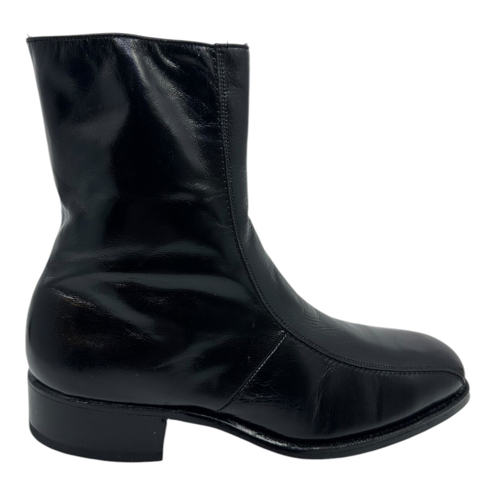 Florsheim Florsheim Mens Black Leather Round Toe Side Zip Size 5.5 D Size US 5.5 / EU 38 - 8 Thumbnail