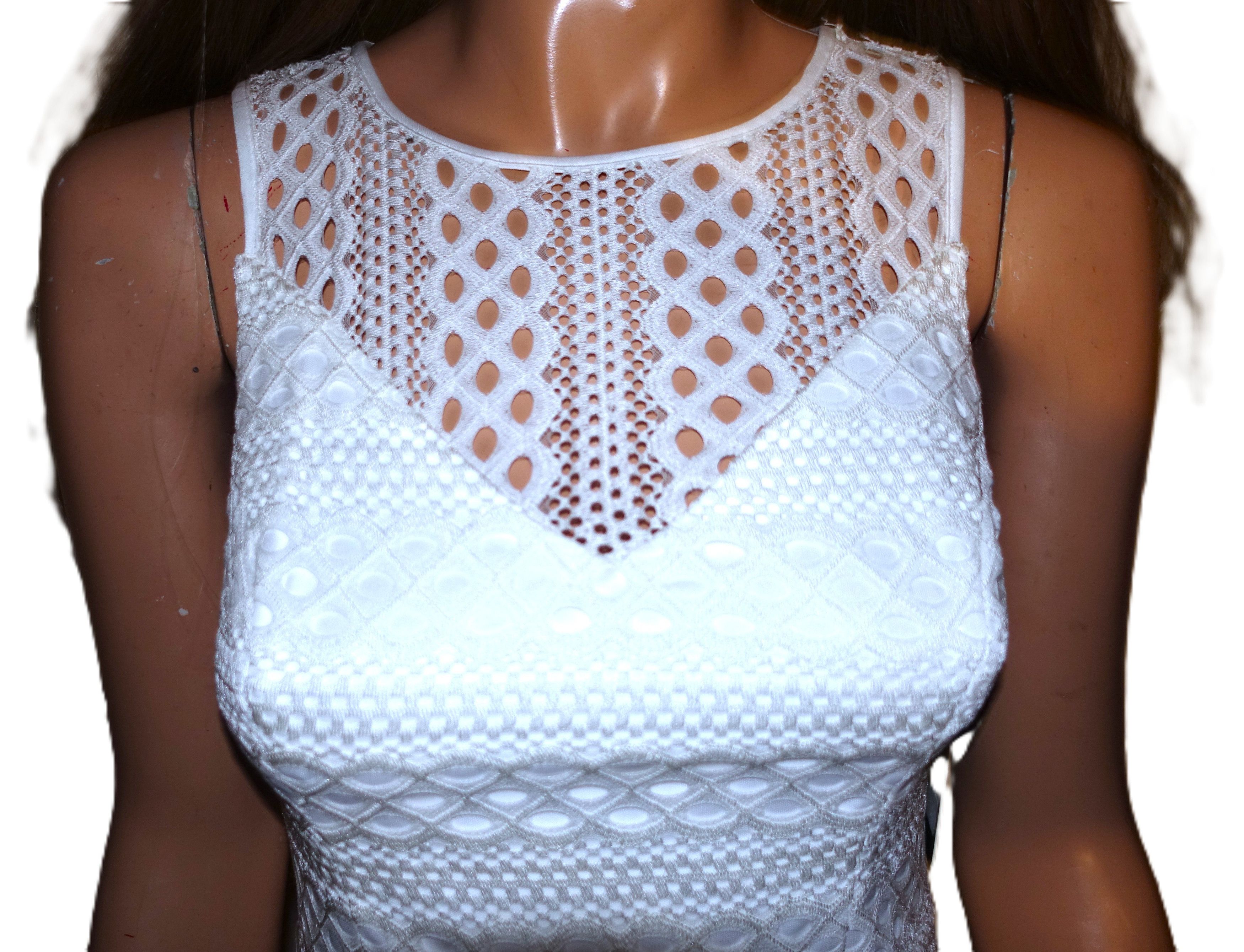 Guess Guess White Cut Outs Dress 4 NWT Size S / US 4 / IT 40 - 2 Thumbnail