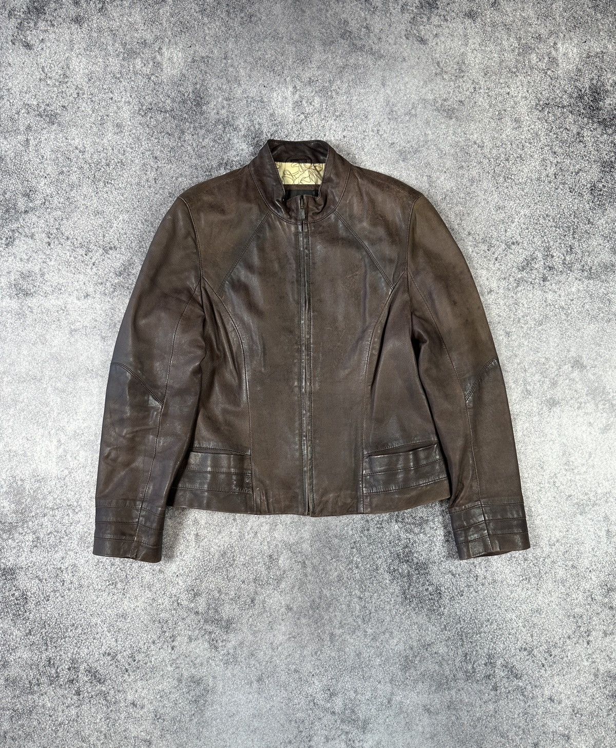 Vintage Y2k Vintage Leather Jacket Opium Avant Garden Rare VTg Pelle Size XL / US 12-14 / IT 48-50 - 1 Thumbnail