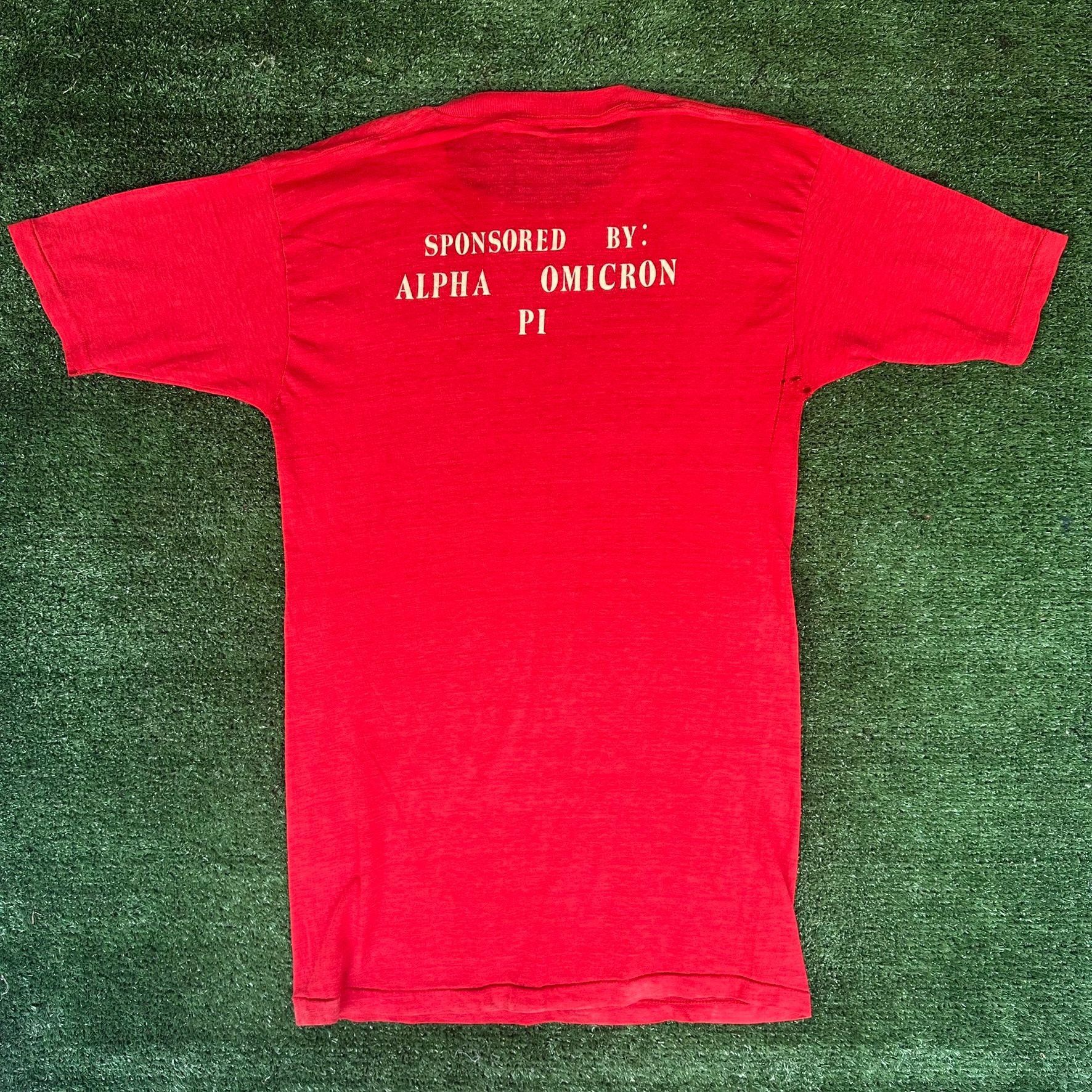 Vintage Vintage 80s AOII Sorority Dance Contest T-Shirt Red S/M Sing Size US M / EU 48-50 / 2 - 6 Thumbnail