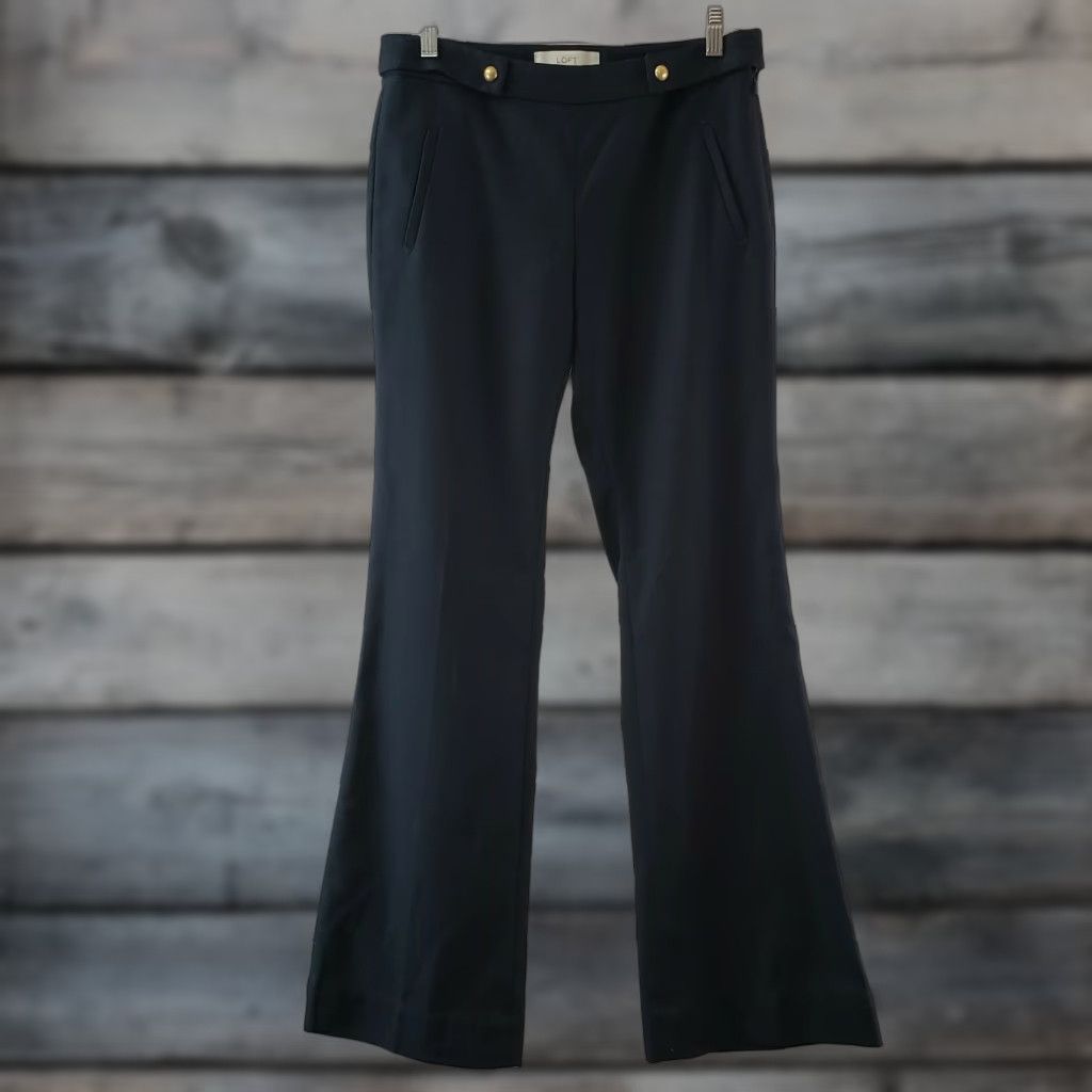 Loft LOFT Ann Taylor Kate Trouser Pants Womens Sz 2 Blue Solid Side Zip Mid Rise Size 26" / US 2 / IT 38 - 1 Thumbnail