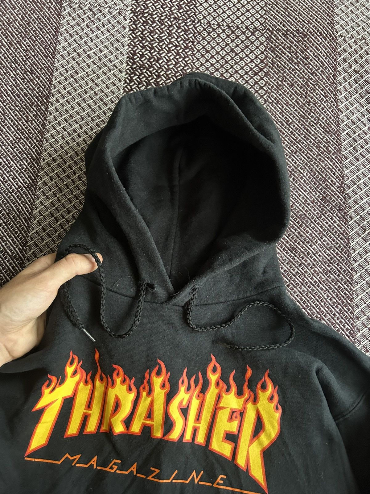 Thrasher Vintage Thrasher Flame Print Thrashed Baggy Hoodie Size S Size US S / EU 44-46 / 1 - 7 Thumbnail