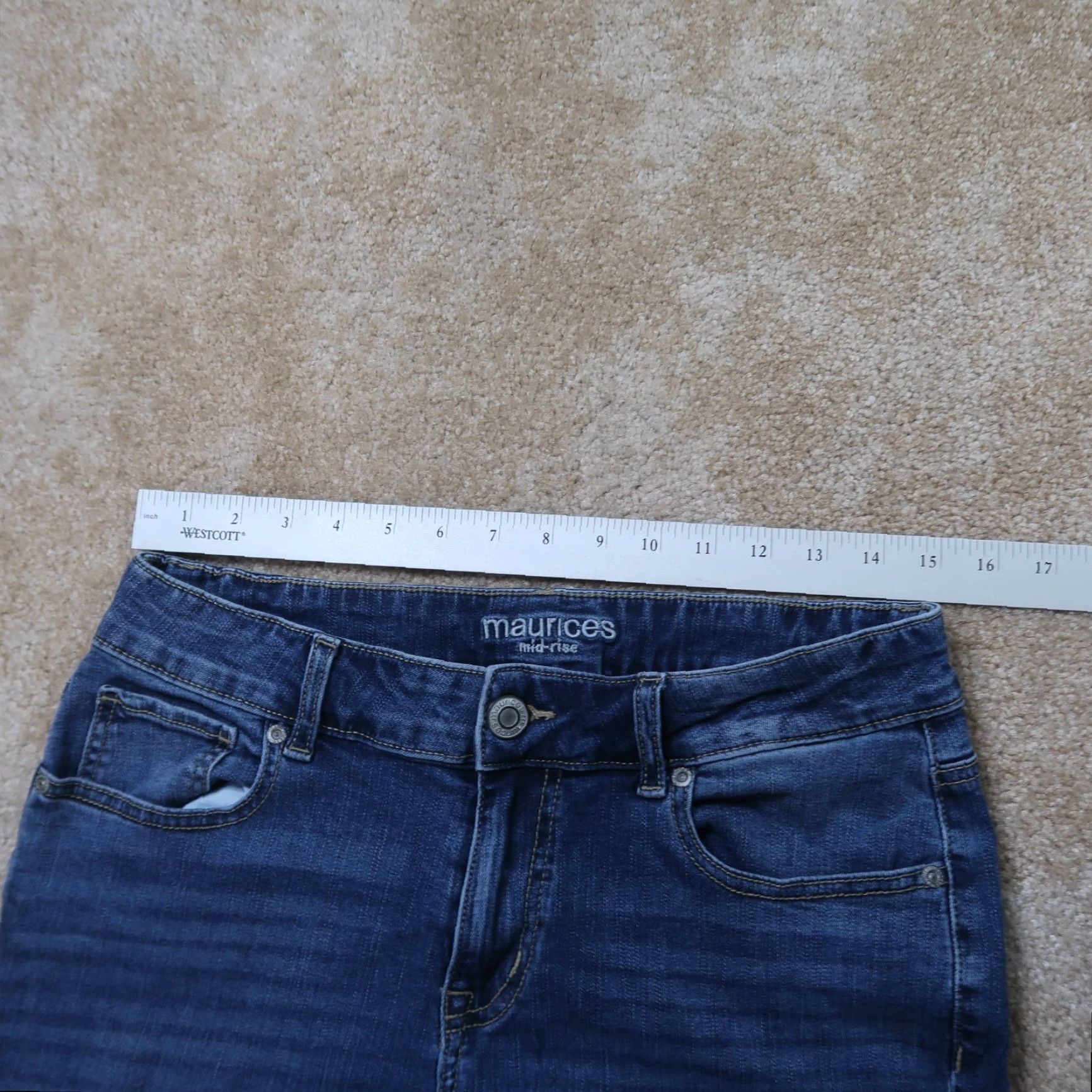 Vintage Maurices Jeans Women's Bootcut Denim Mid Blue 8 Stretch 5-Pocket Regular Inseam 28 in Satin Size 30" / US 8 / IT 44 - 7 Thumbnail