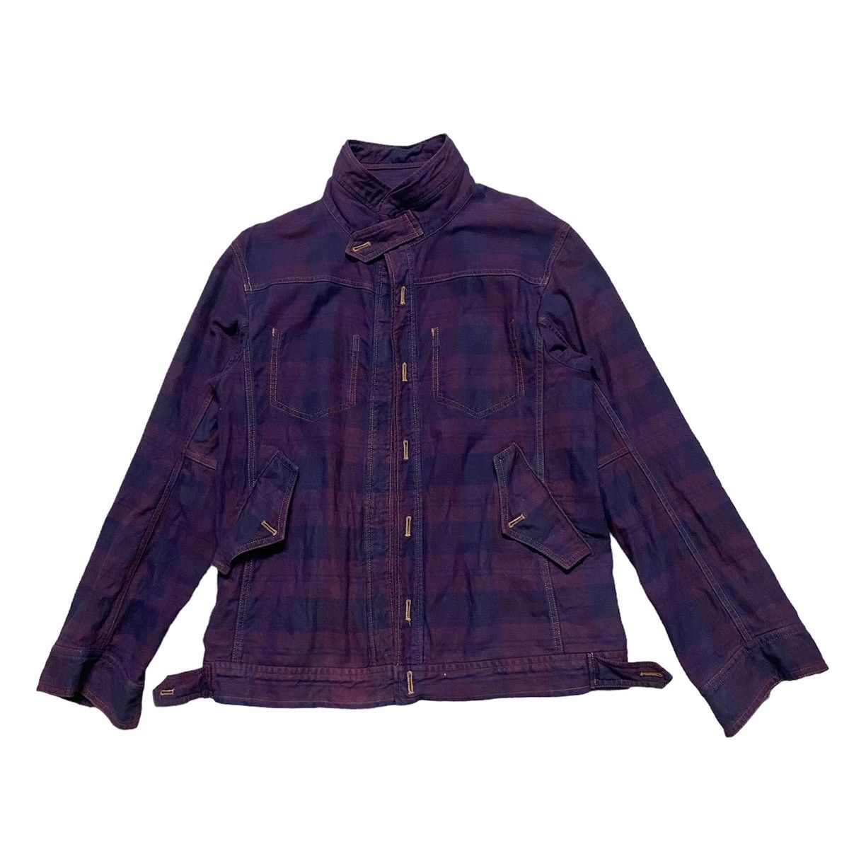Final Home Checkered Denim Unconstructed Jacket